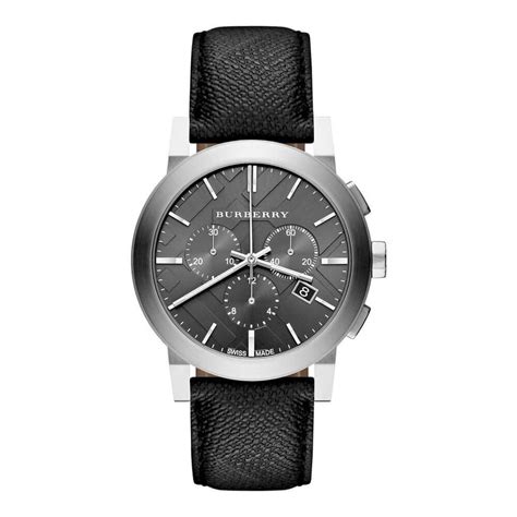 burberry bu9362|Burberry Grey Dial Black Leather Men's Watch BU9362.